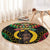Vanuatu 44th Anniversary Independence Day Round Carpet Melanesian Warrior With Sand Drawing Pattern