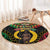 Vanuatu 44th Anniversary Independence Day Round Carpet Melanesian Warrior With Sand Drawing Pattern