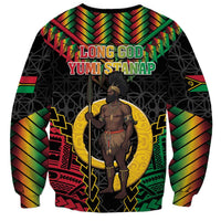 Vanuatu 45th Anniversary Independence Day Sweatshirt Melanesian Warrior With Sand Drawing Pattern LT05
