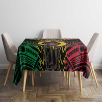 Vanuatu 45th Anniversary Independence Day Tablecloth Melanesian Warrior With Sand Drawing Pattern LT05