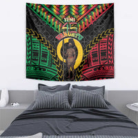 Vanuatu 45th Anniversary Independence Day Tapestry Melanesian Warrior With Sand Drawing Pattern LT05