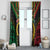 Vanuatu 44th Anniversary Independence Day Window Curtain Melanesian Warrior With Sand Drawing Pattern