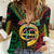 Vanuatu 45th Anniversary Independence Day Women Casual Shirt Melanesian Warrior With Sand Drawing Pattern LT05