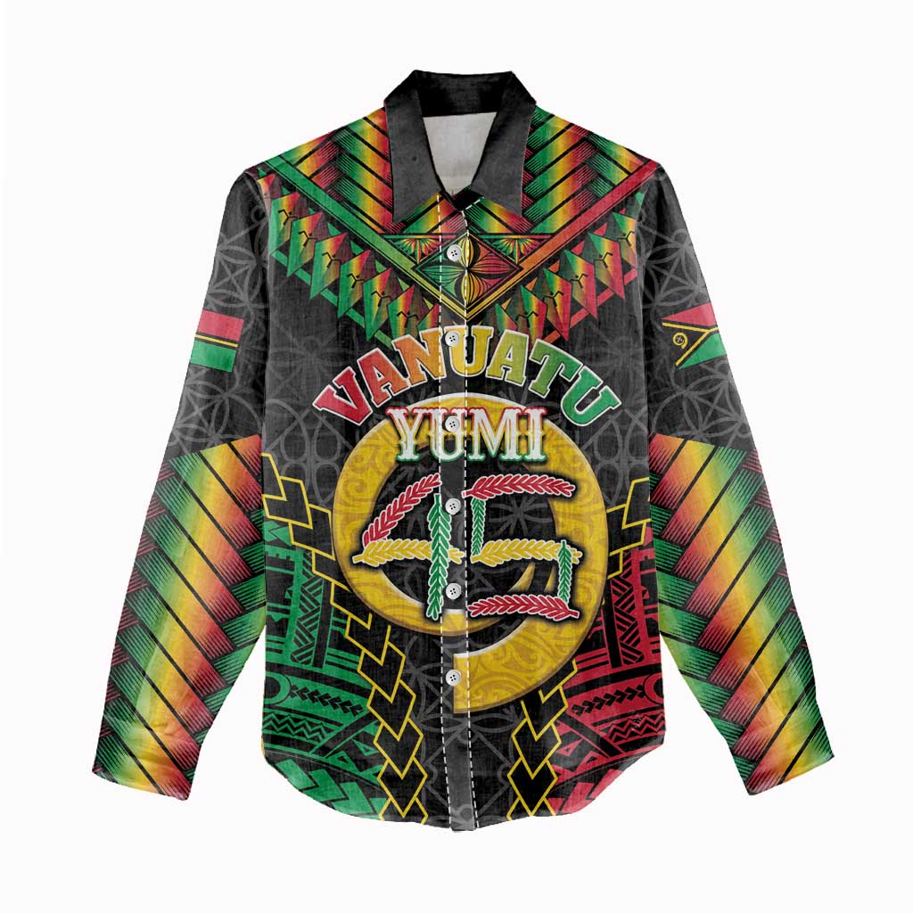 Vanuatu 45th Anniversary Independence Day Women Casual Shirt Melanesian Warrior With Sand Drawing Pattern LT05