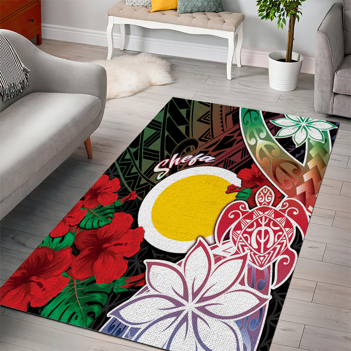 Vanuatu Shefa Day Area Rug Floral Pattern