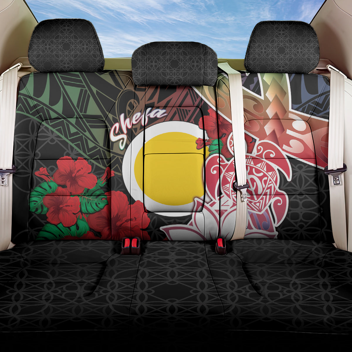 Vanuatu Shefa Day Back Car Seat Cover Floral Pattern
