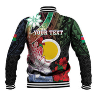 Personalised Vanuatu Shefa Day Baseball Jacket Floral Pattern
