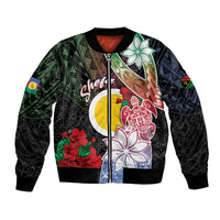 Personalised Vanuatu Shefa Day Bomber Jacket Floral Pattern
