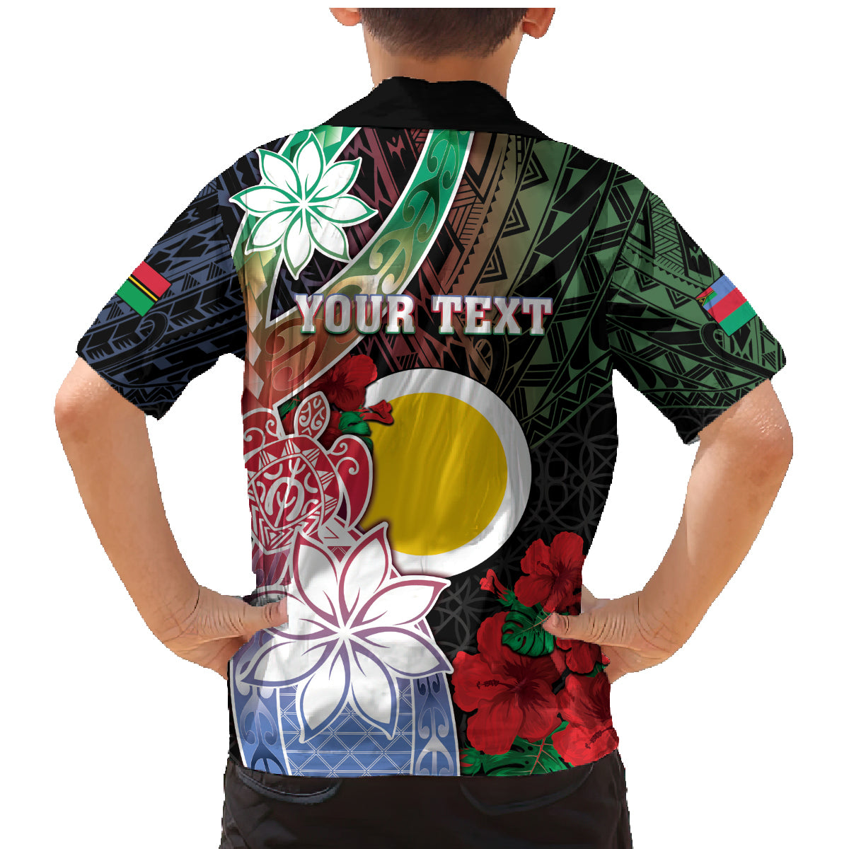 Personalised Vanuatu Shefa Day Family Matching Mermaid Dress and Hawaiian Shirt Floral Pattern