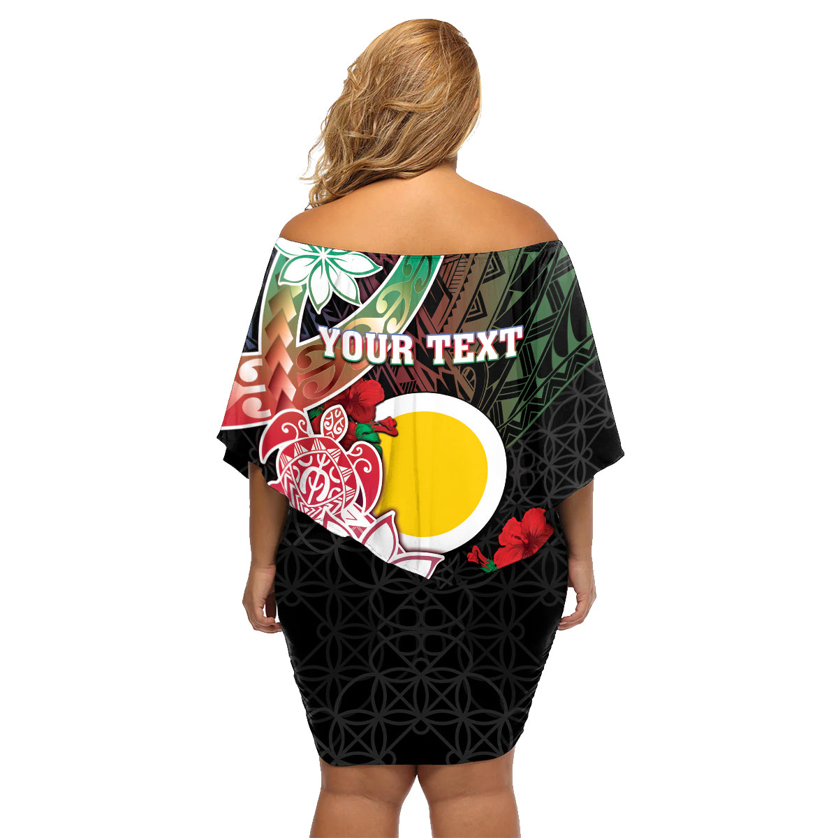 Personalised Vanuatu Shefa Day Family Matching Off Shoulder Short Dress and Hawaiian Shirt Floral Pattern