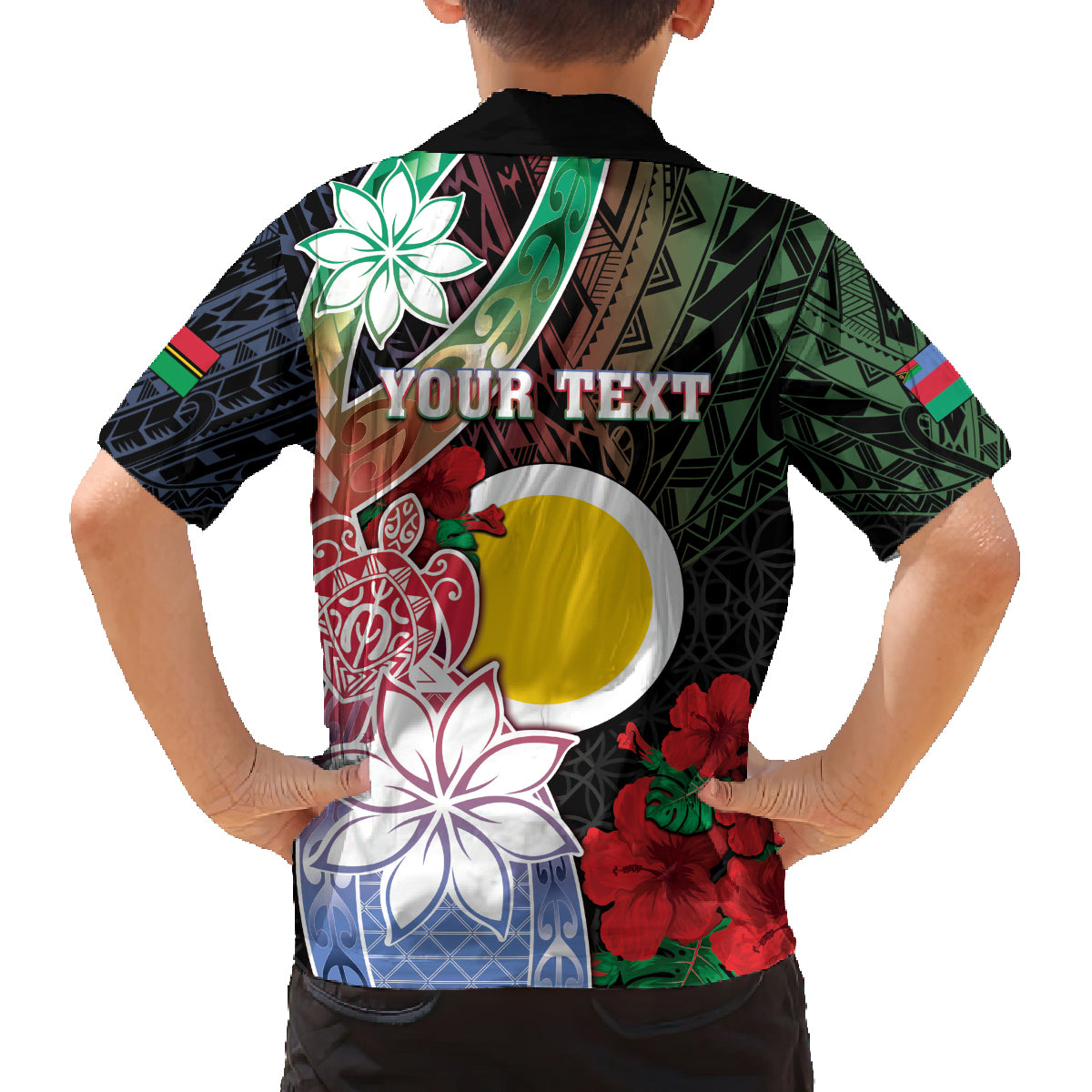 Personalised Vanuatu Shefa Day Family Matching Tank Maxi Dress and Hawaiian Shirt Floral Pattern