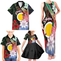 Personalised Vanuatu Shefa Day Family Matching Tank Maxi Dress and Hawaiian Shirt Floral Pattern
