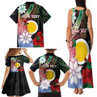 Personalised Vanuatu Shefa Day Family Matching Tank Maxi Dress and Hawaiian Shirt Floral Pattern