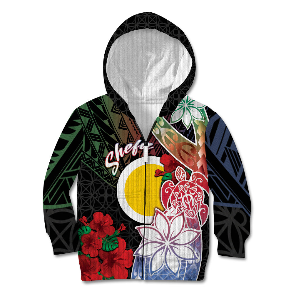 Personalised Vanuatu Shefa Day Kid Hoodie Floral Pattern