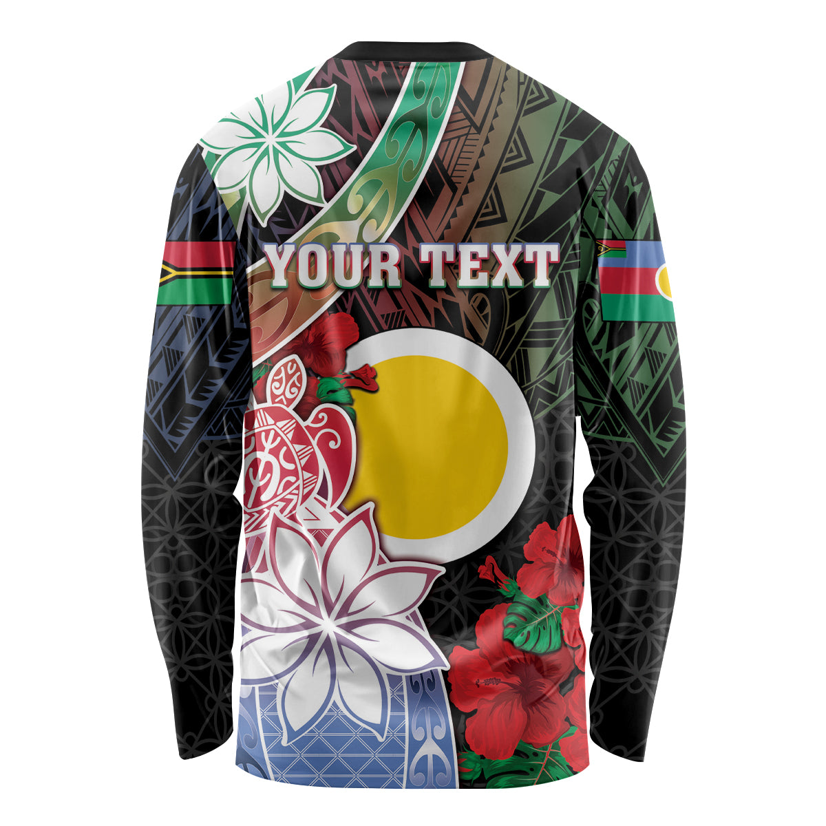 Personalised Vanuatu Shefa Day Long Sleeve Shirt Floral Pattern LT05 - Polynesian Pride