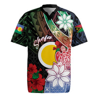 Personalised Vanuatu Shefa Day Rugby Jersey Floral Pattern