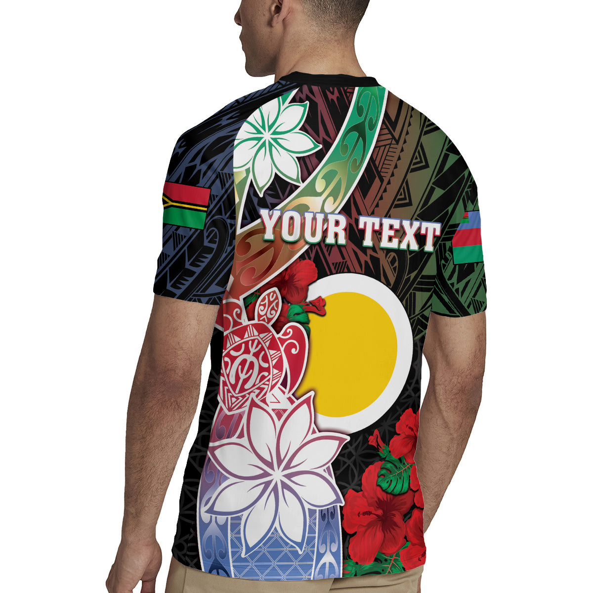 Personalised Vanuatu Shefa Day Rugby Jersey Floral Pattern