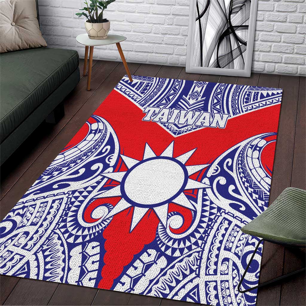 Taiwan Area Rug Austronesian Tribal Tattoo Red - Polynesian Pride