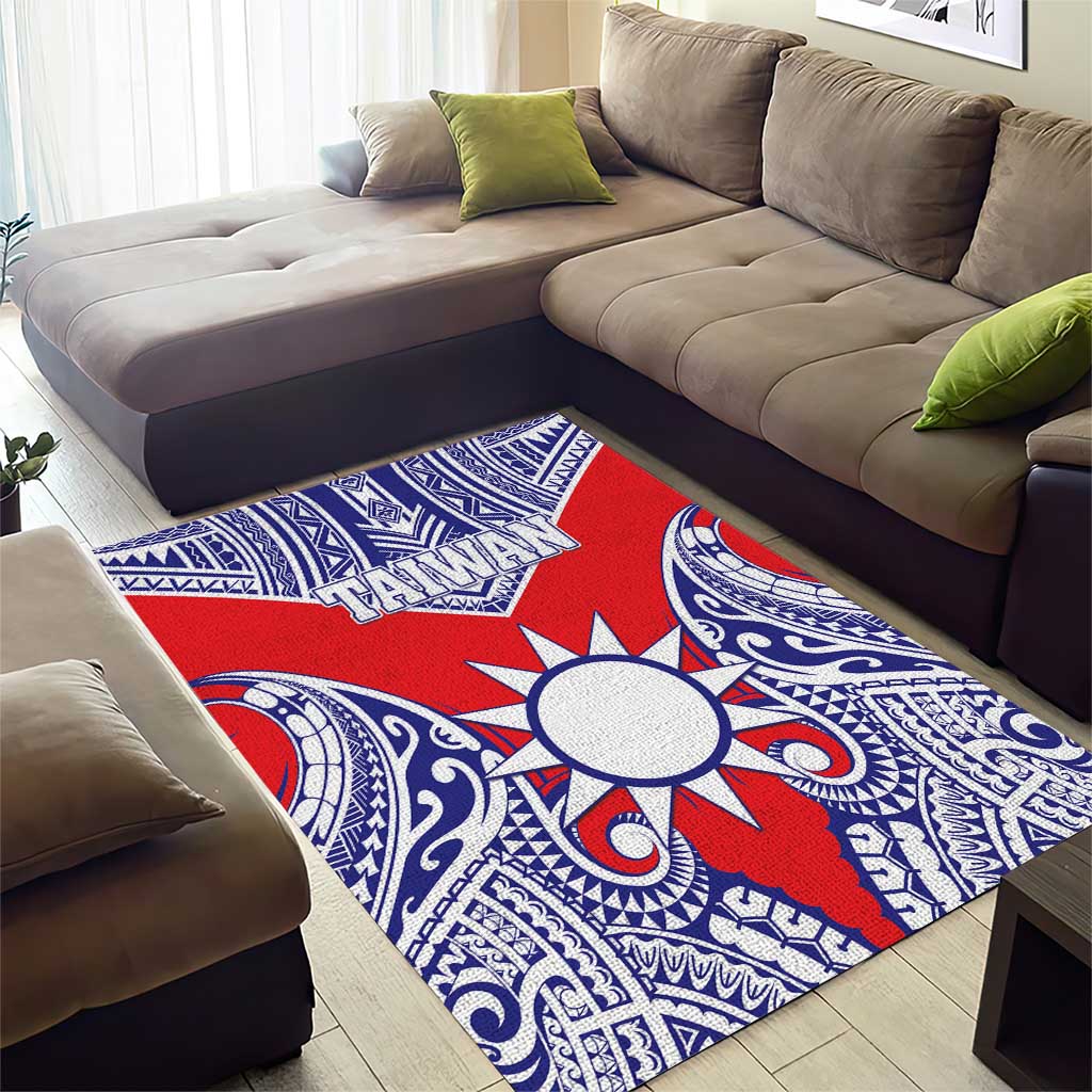 Taiwan Area Rug Austronesian Tribal Tattoo Red - Polynesian Pride