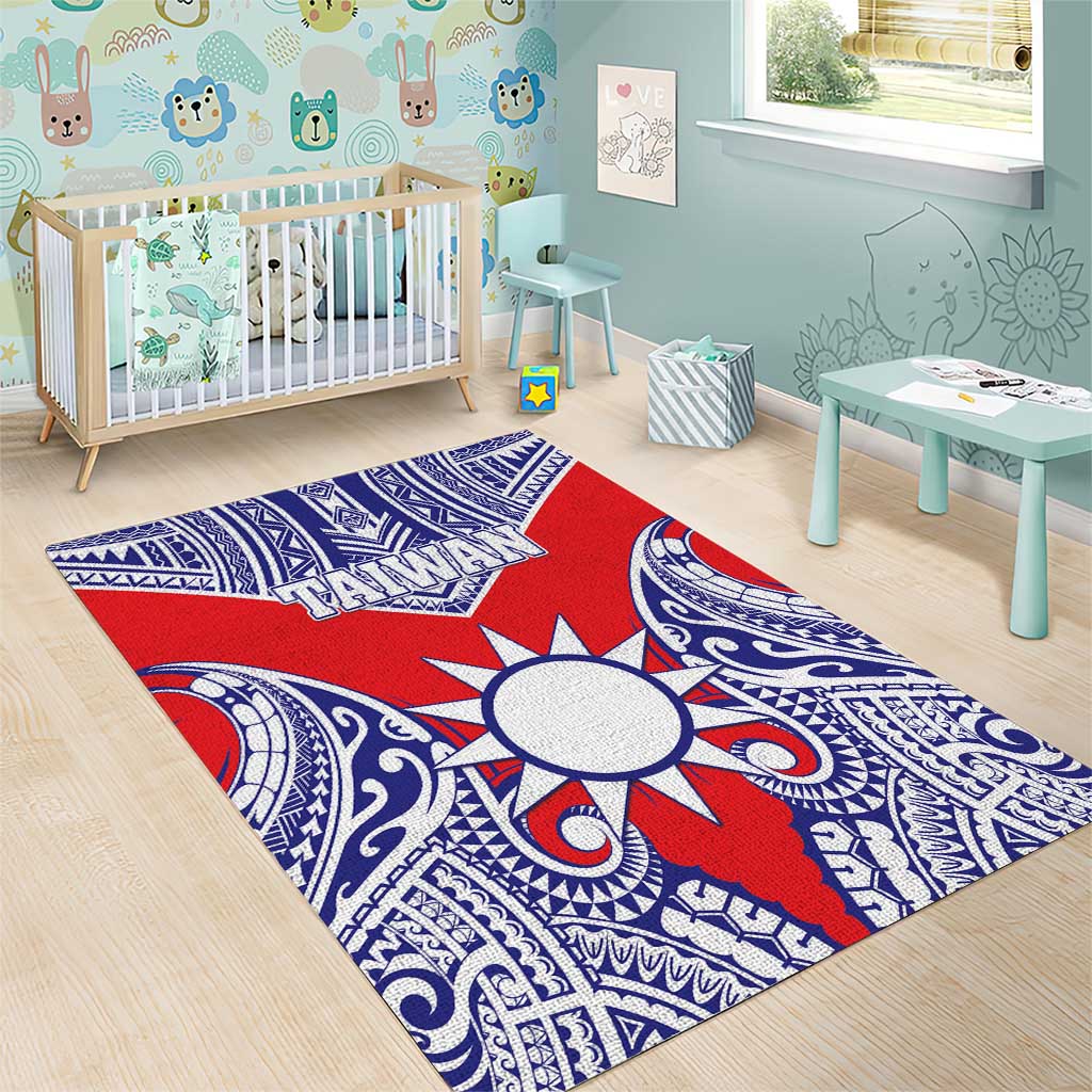 Taiwan Area Rug Austronesian Tribal Tattoo Red - Polynesian Pride