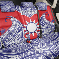 Taiwan Back Car Seat Cover Austronesian Tribal Tattoo Red - Polynesian Pride