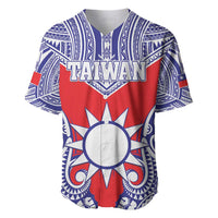 Personalised Taiwan Baseball Jersey Austronesian Tribal Tattoo Red - Polynesian Pride