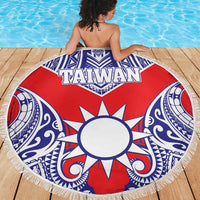 Taiwan Beach Blanket Austronesian Tribal Tattoo Red - Polynesian Pride