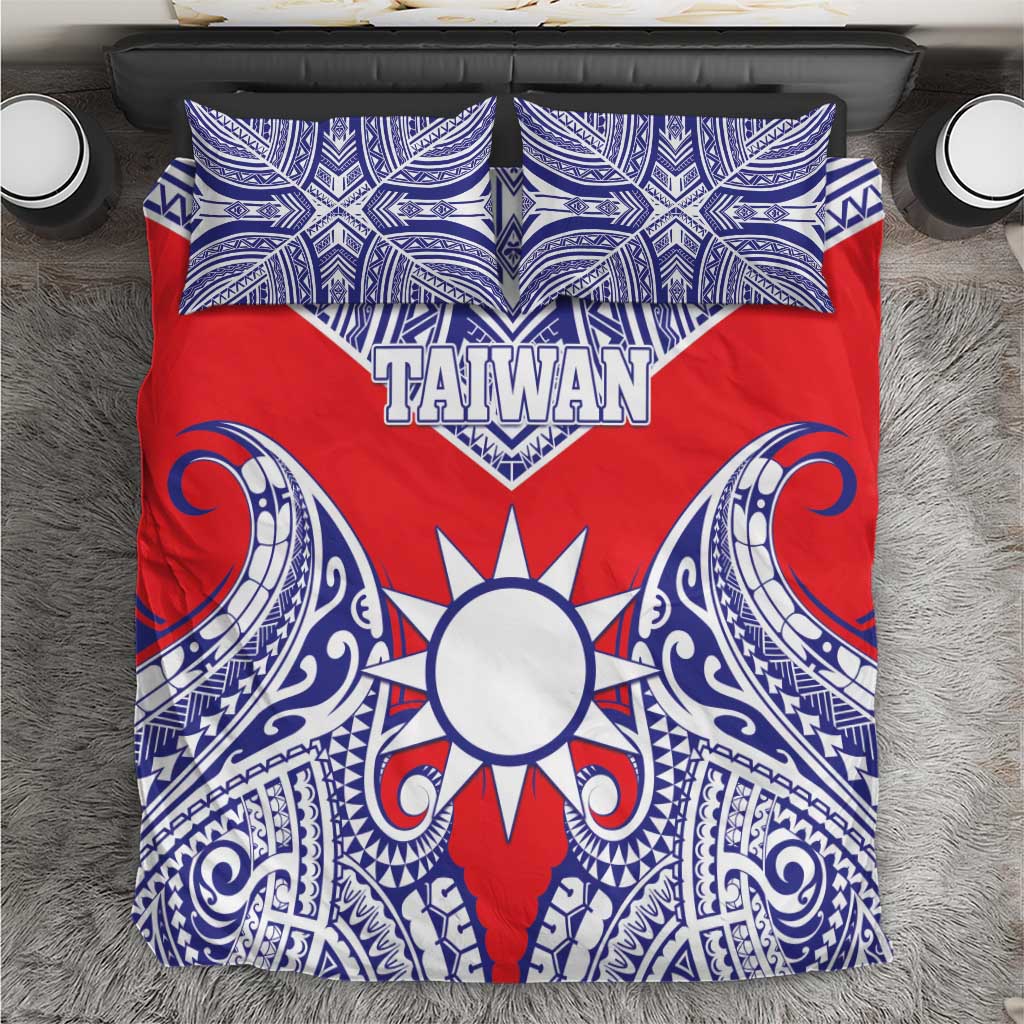 Taiwan Bedding Set Austronesian Tribal Tattoo Red - Polynesian Pride