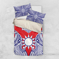 Taiwan Bedding Set Austronesian Tribal Tattoo Red - Polynesian Pride