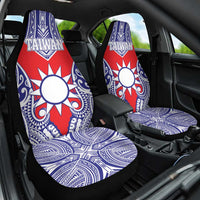 Taiwan Car Seat Cover Austronesian Tribal Tattoo Red - Polynesian Pride