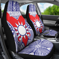 Taiwan Car Seat Cover Austronesian Tribal Tattoo Red - Polynesian Pride
