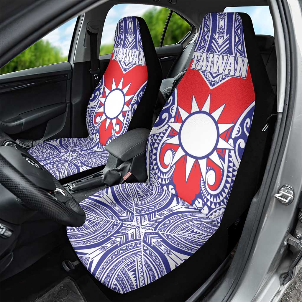 Taiwan Car Seat Cover Austronesian Tribal Tattoo Red - Polynesian Pride
