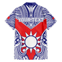 Personalised Taiwan Family Matching Long Sleeve Bodycon Dress and Hawaiian Shirt Austronesian Tribal Tattoo Red - Polynesian Pride