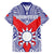 Personalised Taiwan Family Matching Off The Shoulder Long Sleeve Dress and Hawaiian Shirt Austronesian Tribal Tattoo Red - Polynesian Pride