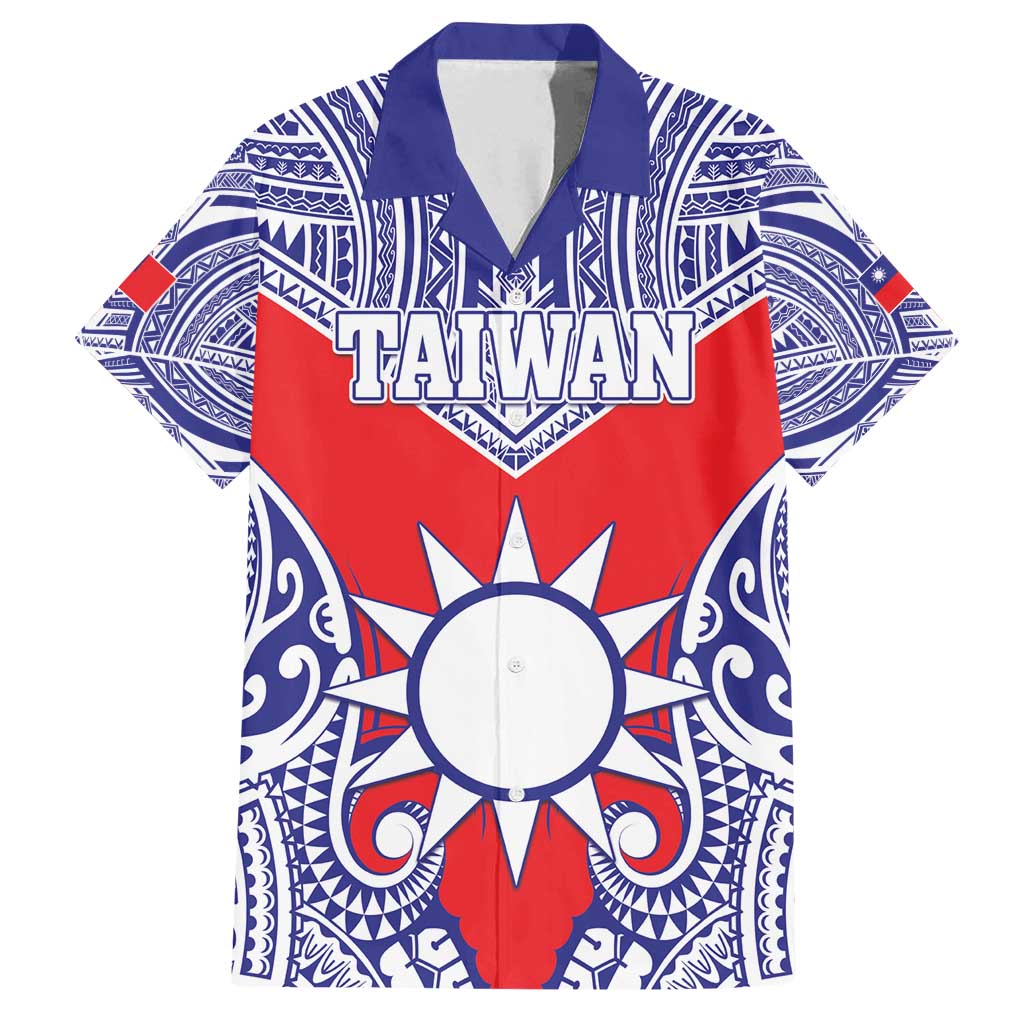 Personalised Taiwan Family Matching Off Shoulder Maxi Dress and Hawaiian Shirt Austronesian Tribal Tattoo Red - Polynesian Pride