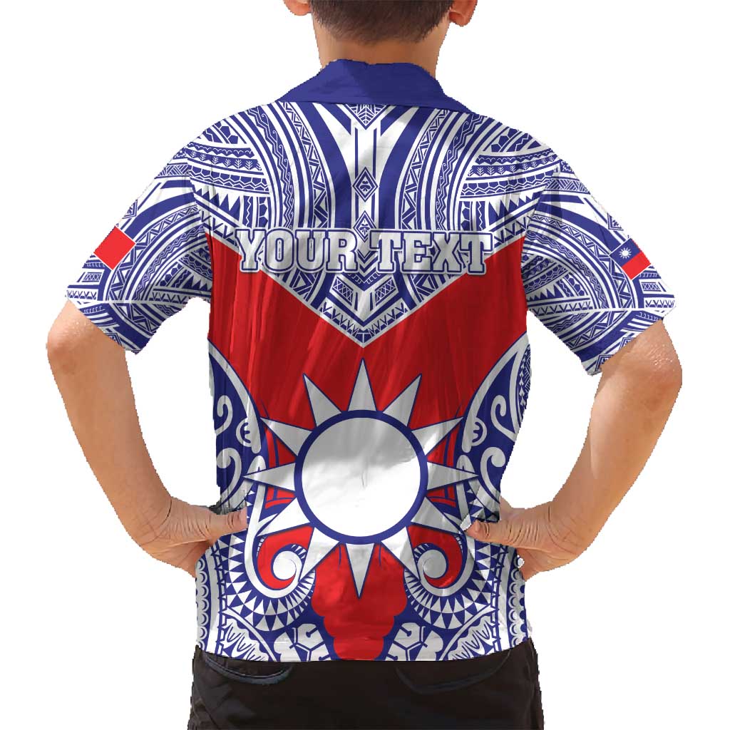 Personalised Taiwan Family Matching Puletasi and Hawaiian Shirt Austronesian Tribal Tattoo Red - Polynesian Pride