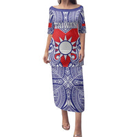 Personalised Taiwan Family Matching Puletasi and Hawaiian Shirt Austronesian Tribal Tattoo Red - Polynesian Pride