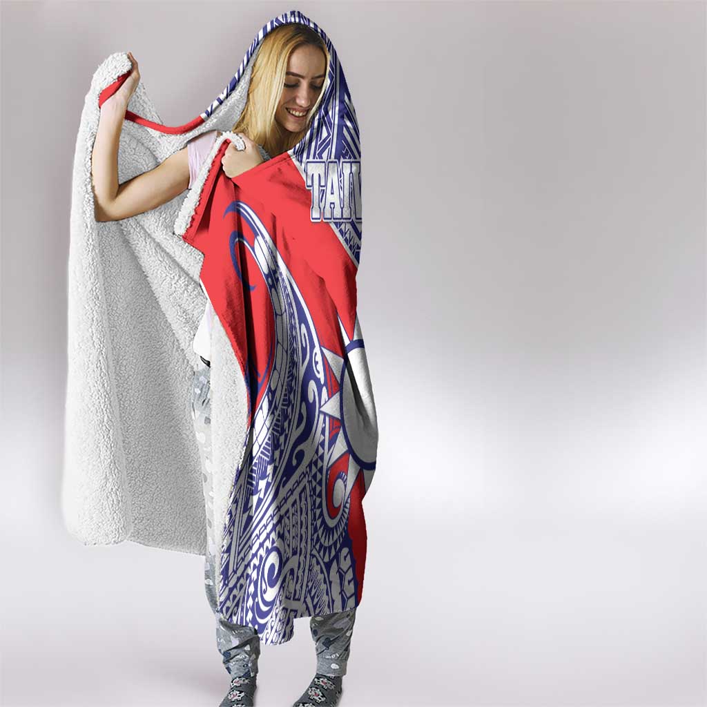 Taiwan Hooded Blanket Austronesian Tribal Tattoo Red - Polynesian Pride