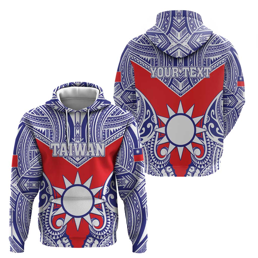 Personalised Taiwan Hoodie Austronesian Tribal Tattoo Red - Polynesian Pride