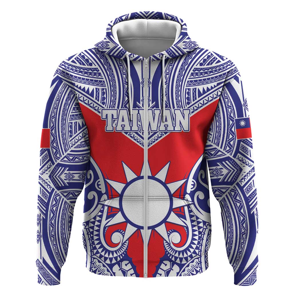 Personalised Taiwan Hoodie Austronesian Tribal Tattoo Red - Polynesian Pride