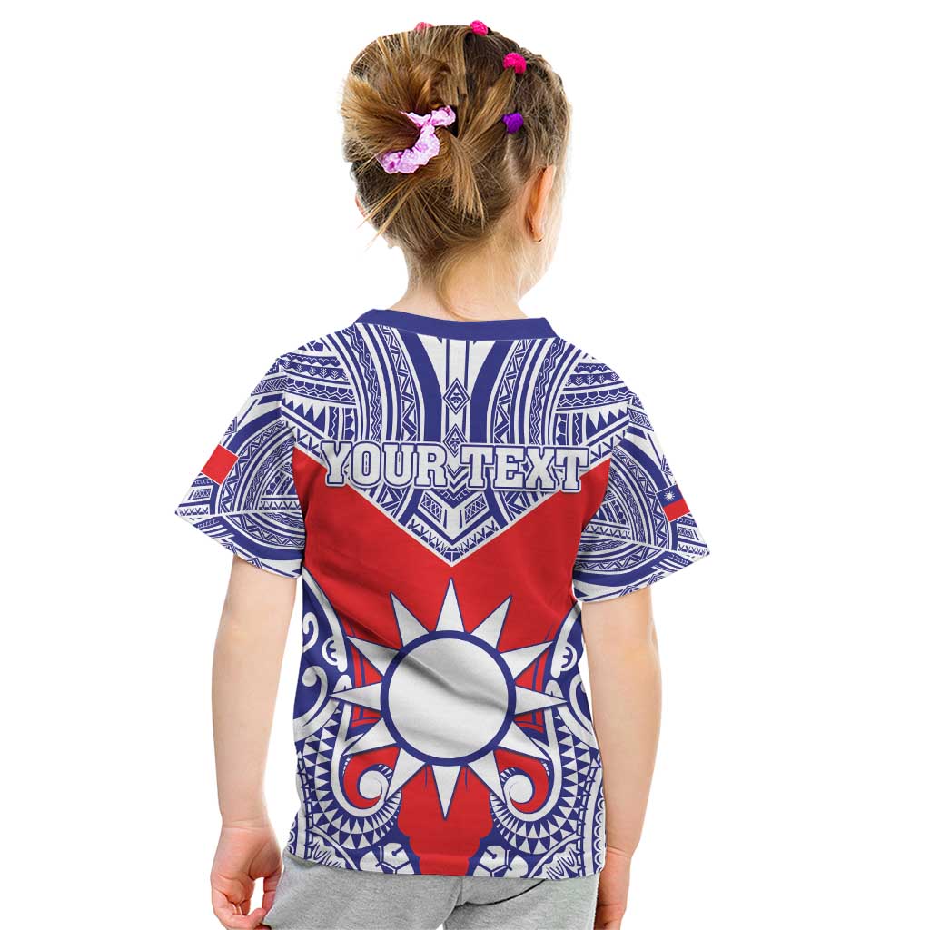 Personalised Taiwan Kid T Shirt Austronesian Tribal Tattoo Red - Polynesian Pride