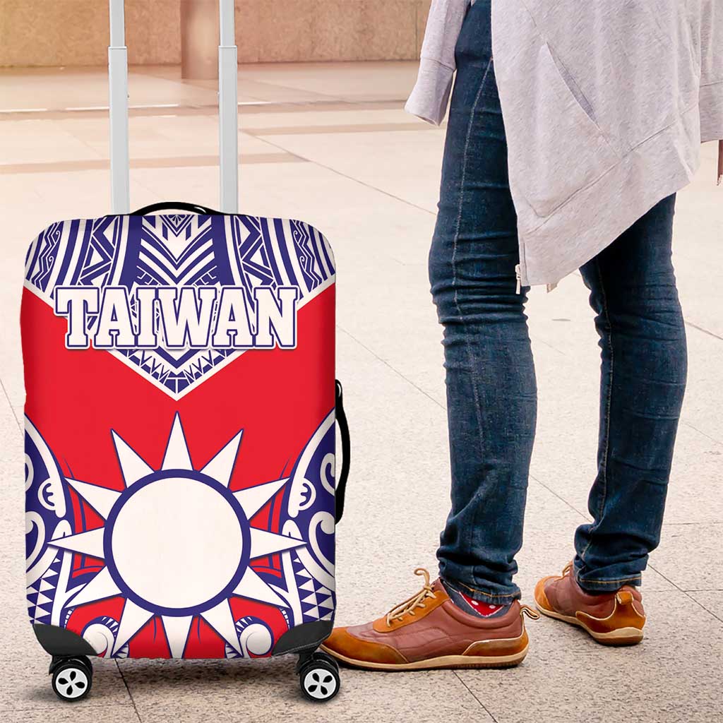Taiwan Luggage Cover Austronesian Tribal Tattoo Red LT05 Red - Polynesian Pride