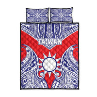 Taiwan Quilt Bed Set Austronesian Tribal Tattoo Red - Polynesian Pride