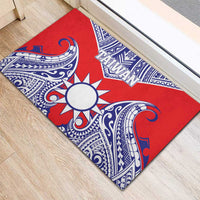 Taiwan Rubber Doormat Austronesian Tribal Tattoo Red - Polynesian Pride