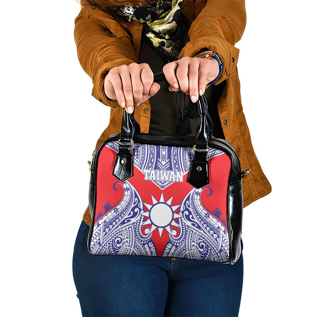 Taiwan Shoulder Handbag Austronesian Tribal Tattoo Red LT05 One Size Red - Polynesian Pride