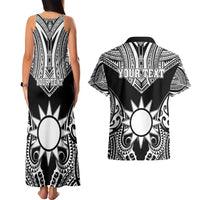 Personalised Taiwan Couples Matching Tank Maxi Dress and Hawaiian Shirt Austronesian Tribal Tattoo Black - Polynesian Pride