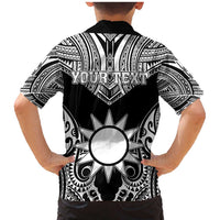 Personalised Taiwan Family Matching Mermaid Dress and Hawaiian Shirt Austronesian Tribal Tattoo Black - Polynesian Pride