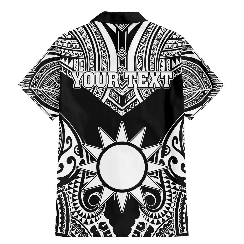 Personalised Taiwan Family Matching Mermaid Dress and Hawaiian Shirt Austronesian Tribal Tattoo Black - Polynesian Pride