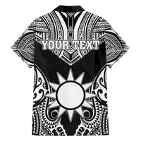 Personalised Taiwan Family Matching Off The Shoulder Long Sleeve Dress and Hawaiian Shirt Austronesian Tribal Tattoo Black - Polynesian Pride