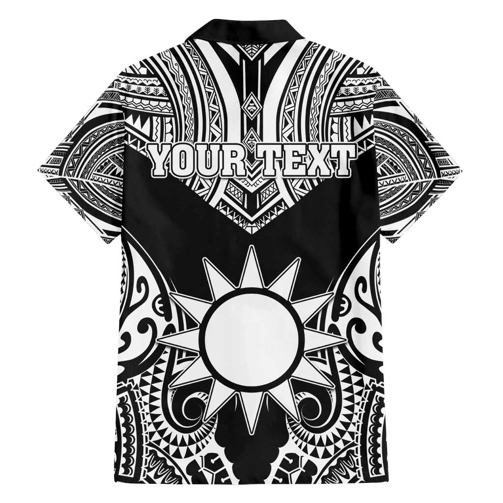 Personalised Taiwan Family Matching Summer Maxi Dress and Hawaiian Shirt Austronesian Tribal Tattoo Black - Polynesian Pride